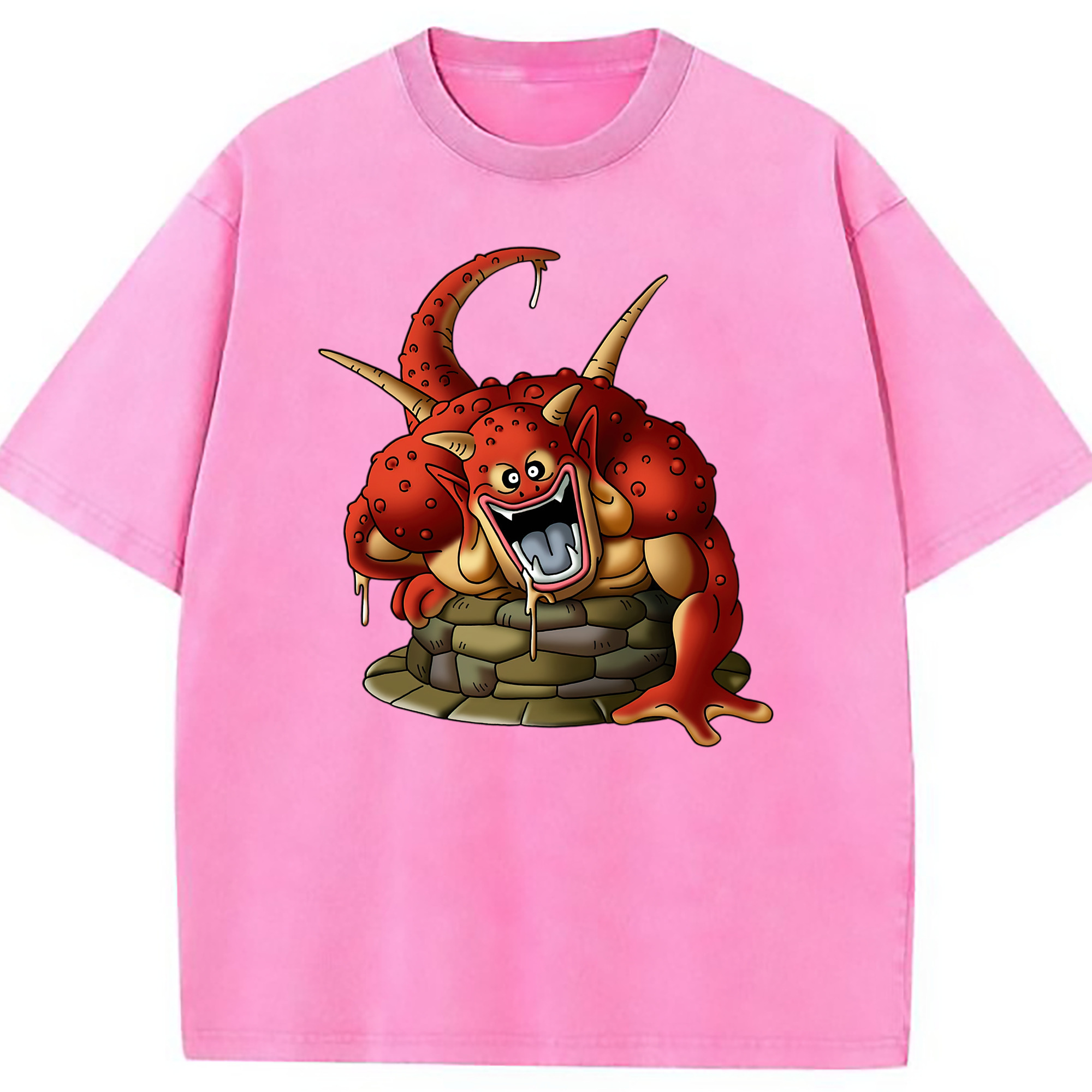 （画像用） ドラゴンクエスト Doragon Kuesuto Dragon Quest 綿100% ヴィンテージ風 半袖Tシャツ（フロントプリント）